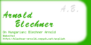arnold blechner business card